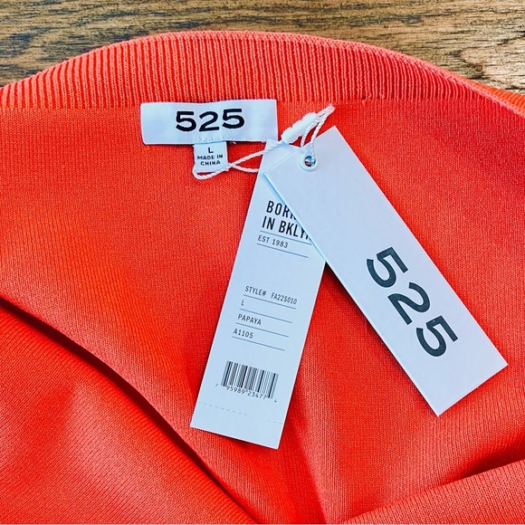 525 | Rue Sophie Rib Sweater | Halter Polo | Sleeveless | Papaya | Women’s L - Picture 4 of 5